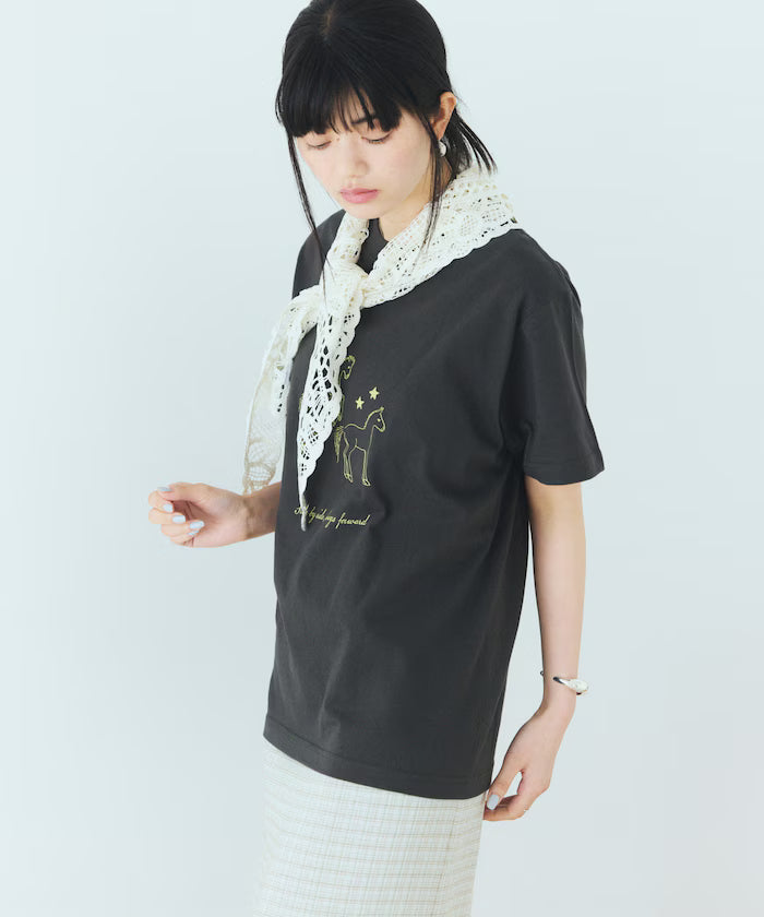 Comfortable Horse Print Crew Neck T-Shirt