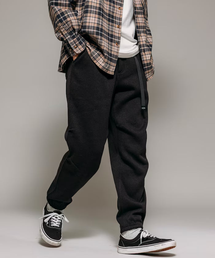 Relaxed Fit Knit Fleece Easy Jogger Pants - Black