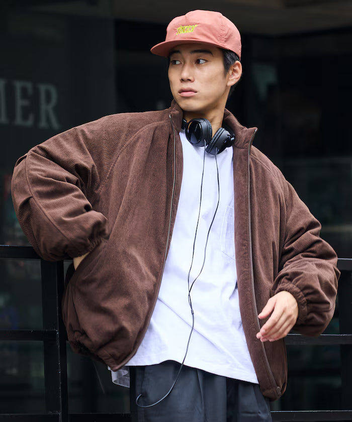 Relaxed Fit Corduroy Mid Padding Stand Blouson [Limited Edition] - Brown