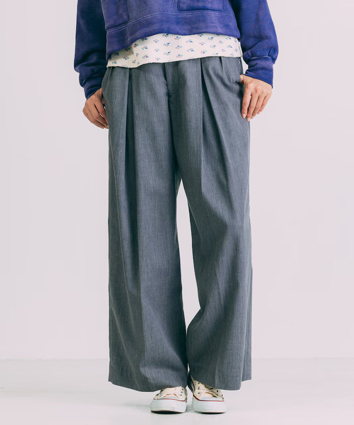 Tuck Wide Slacks Pants