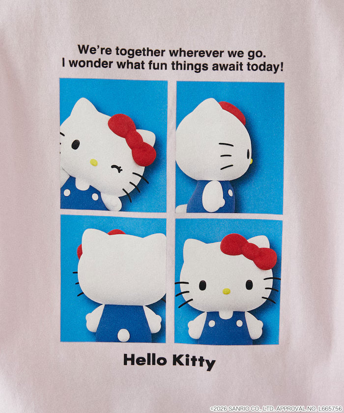 "HELLO KITTY" ID Photo style back print T-shirt limited edition