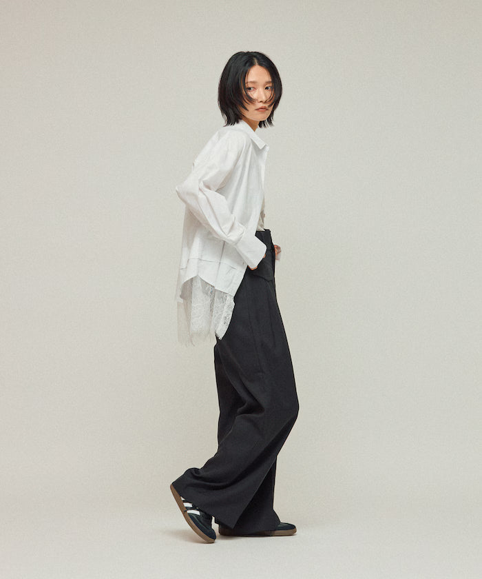Oversized Lace Layered Shirt