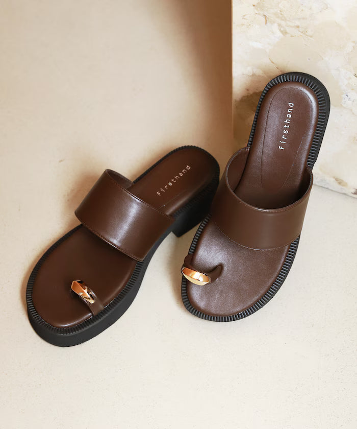 Metal Accent Thumb Loop Sandal
