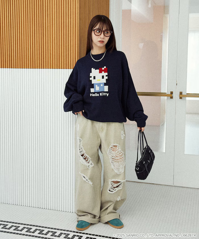 "SANRIO/Sanrio" Pixel Art Jacquard Knit Limited Edition