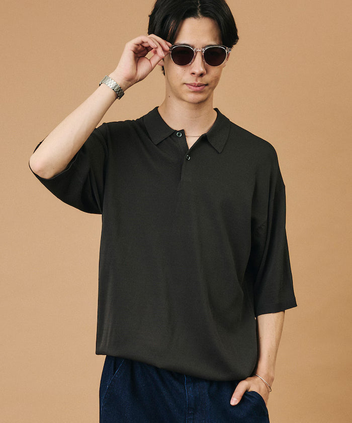 [New Color Added] SUPER ICE / Super Ice Short Sleeve Polo Neck Knit / Contact Cold Sensation