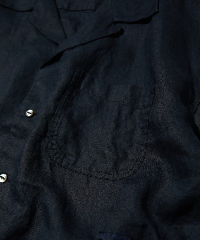 Belgium Linen Open Collar Shirt 1.1