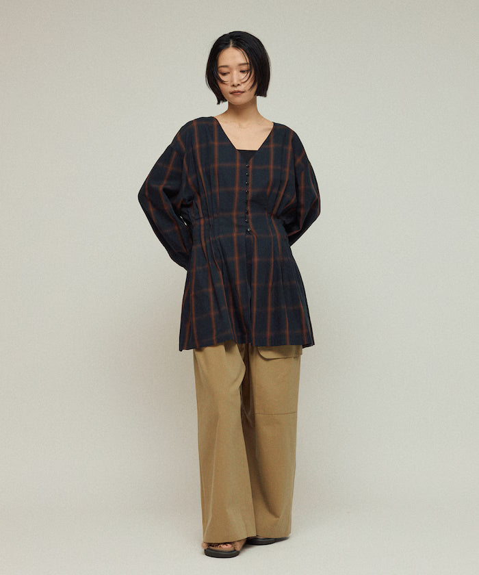 Ombre Check Tuck Shirt / Tunic
