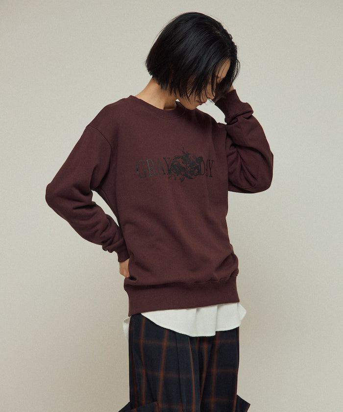 Organic Cotton Animal Logo Print Sweat / CAT / Relaxed Fit / French Terry Sweat