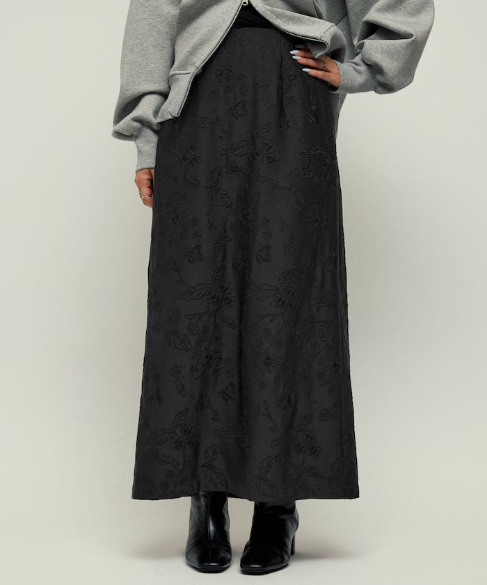 Flower Embroidery I-Line Easy Skirt