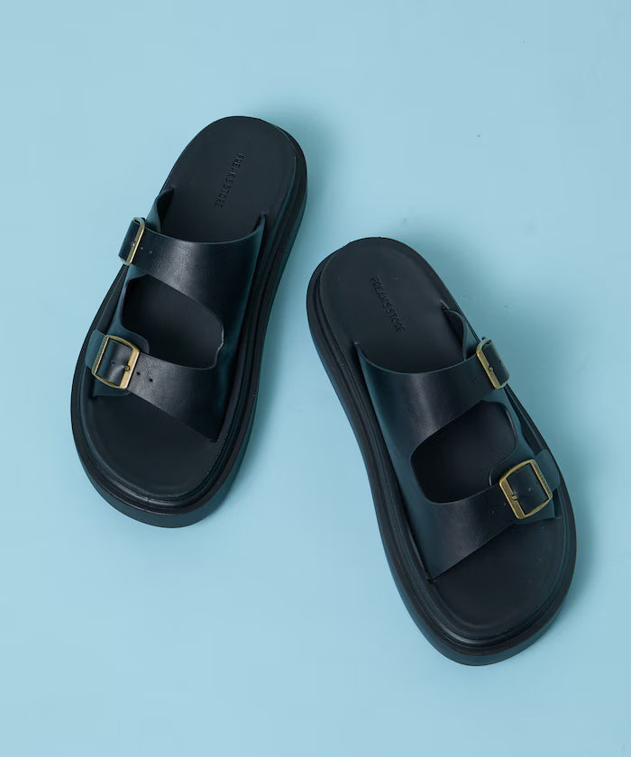 Lazerette SW Double Strap Slide Sandal / Platform Sole [23~28cm] 【Limited Edition】