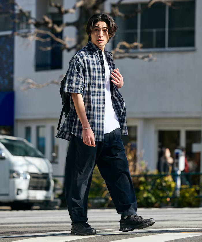 Relax Fit Regular Collar Sheer Seersucker Short Sleeve Shirt 【Limited Edition】