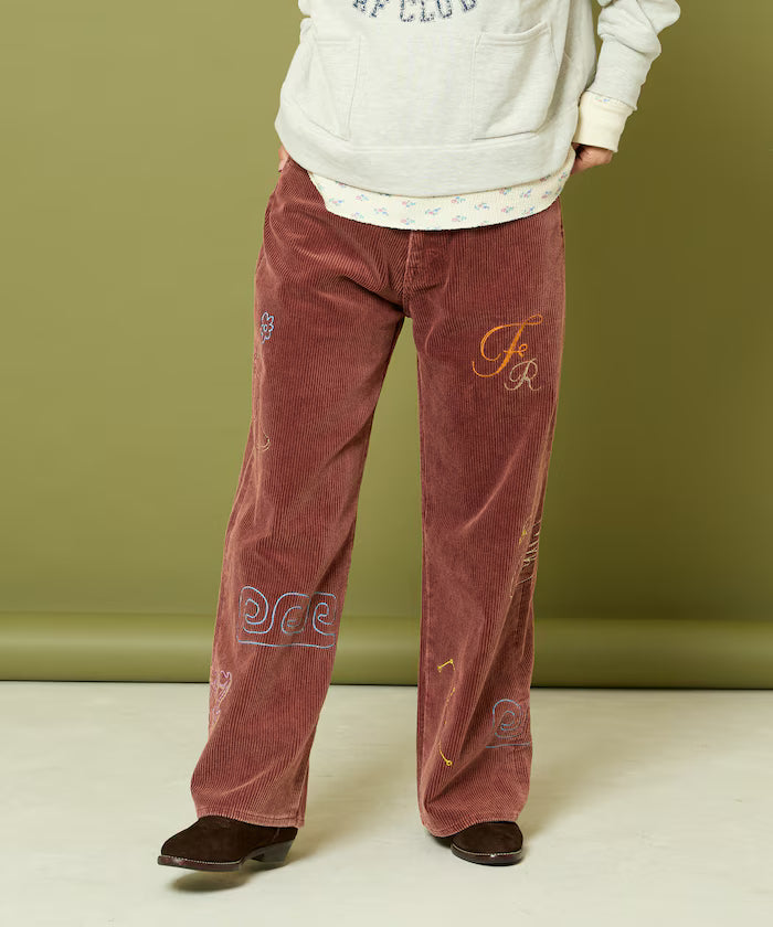 Chain Stitch Corduroy Pants