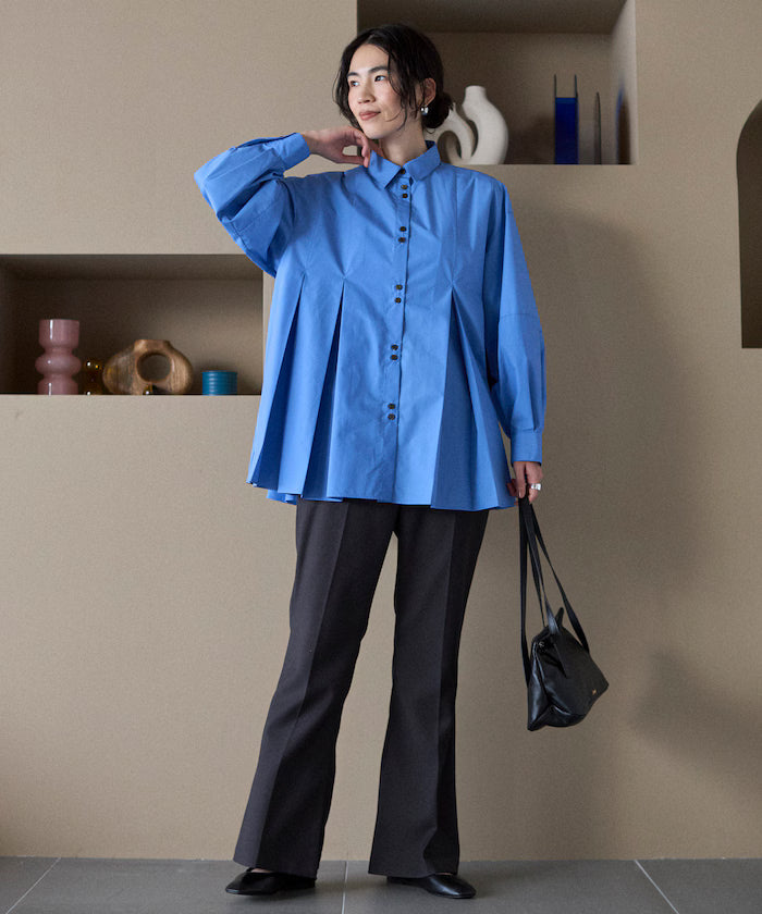 Box Stacked Balloon Sleeve Long Sleeve Shirt