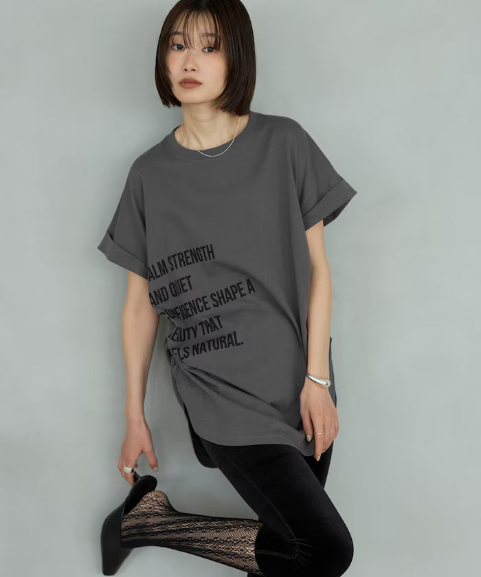 Organic Cotton Shirring Logo T-Shirt