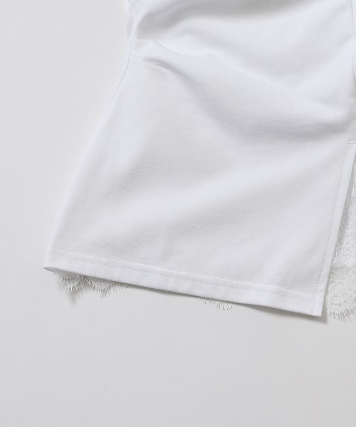 Lace Docking Draped Neck Top 【Limited Edition】