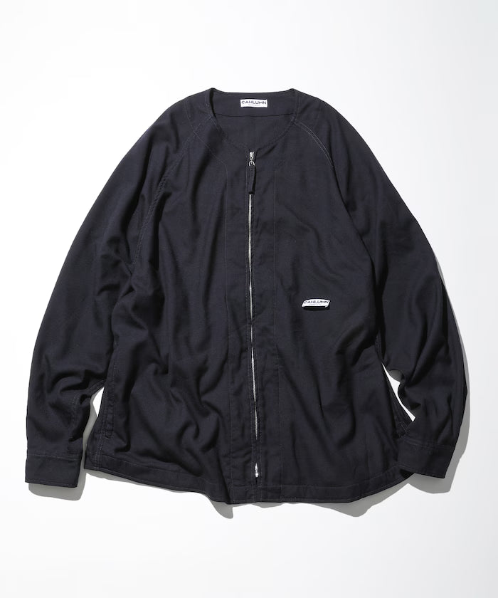 Wool Flannel Baseball Shirt - Navy