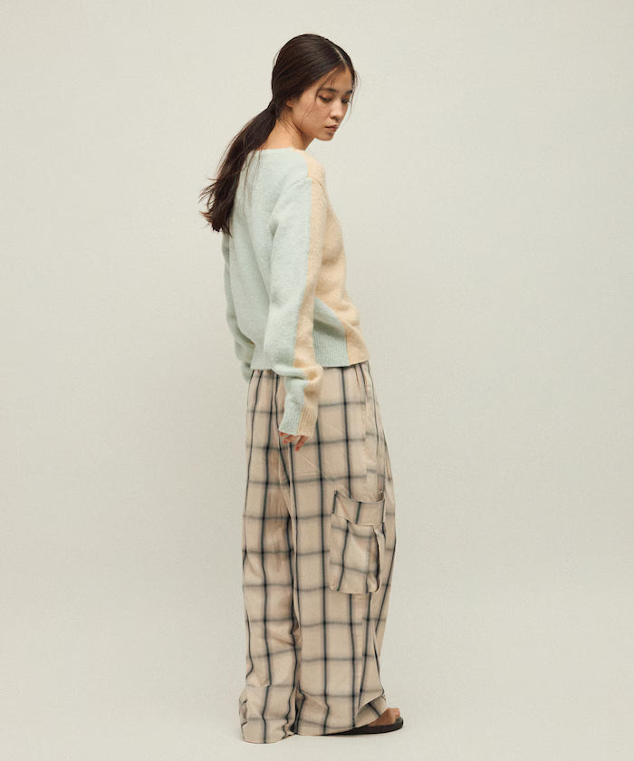 Alpaca Blend Bicolor Knit Cardigan