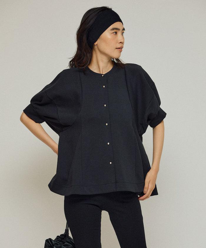 Cardigan with Peplum and Puff Sleeves