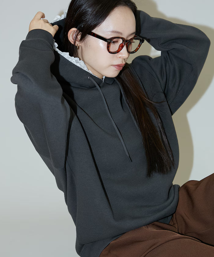 Hoodie with lace and brushed lining - Limited Release