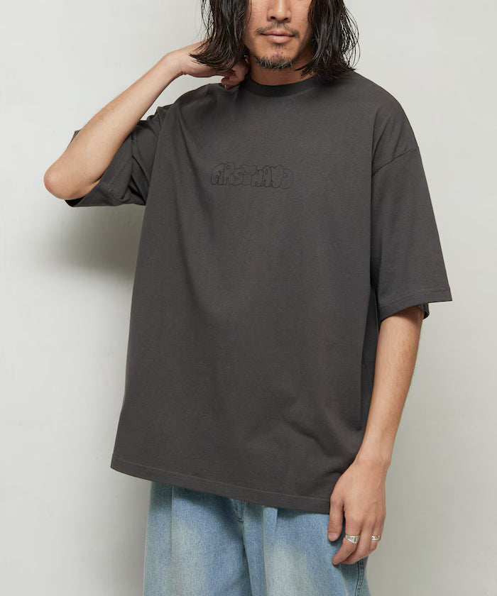 6oz Front Art Print Crew Neck T-Shirt / Skater Logo / Printed T-Shirt - Charcoal Gray