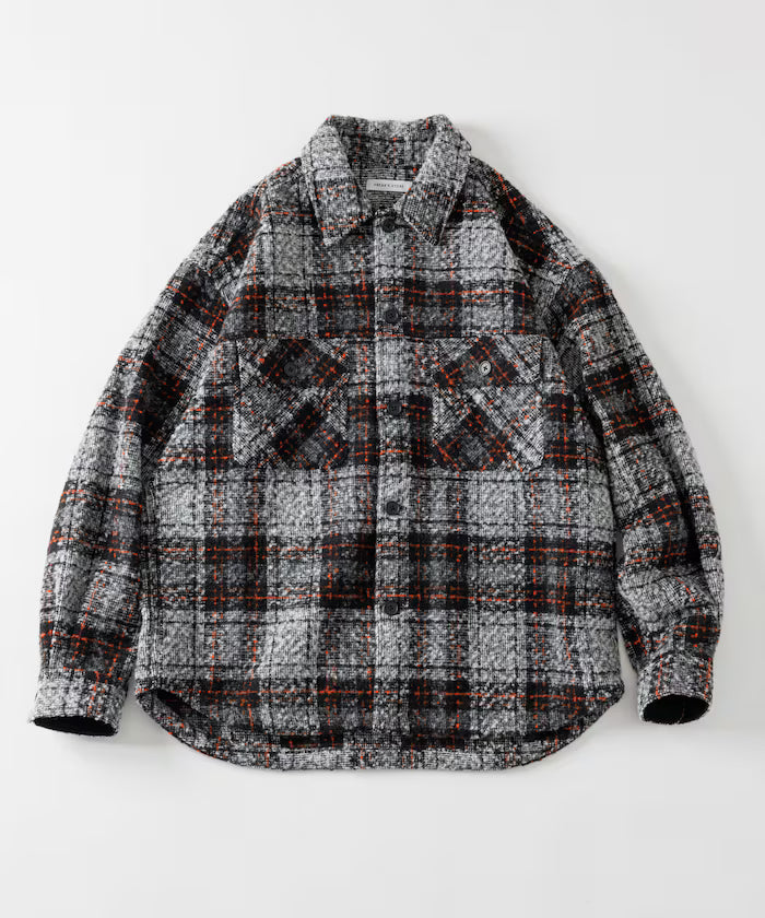 Poly Tweed CPO Check Shirt Jacket