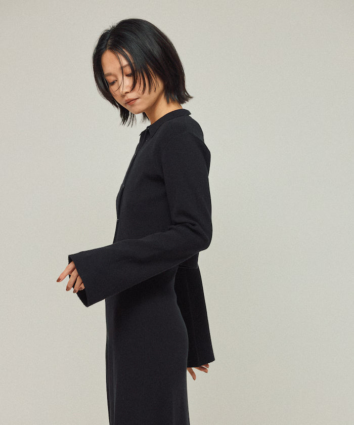Functional Fabric Silk Blend Knit Ensemble Dress / Anti-Pill / Machine Washable