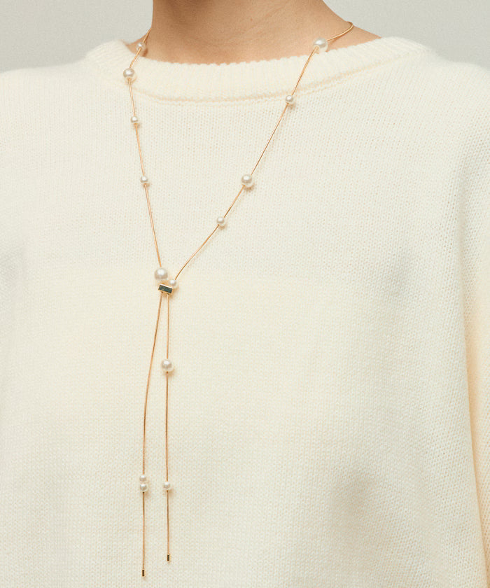 Random Pearl Long Necklace