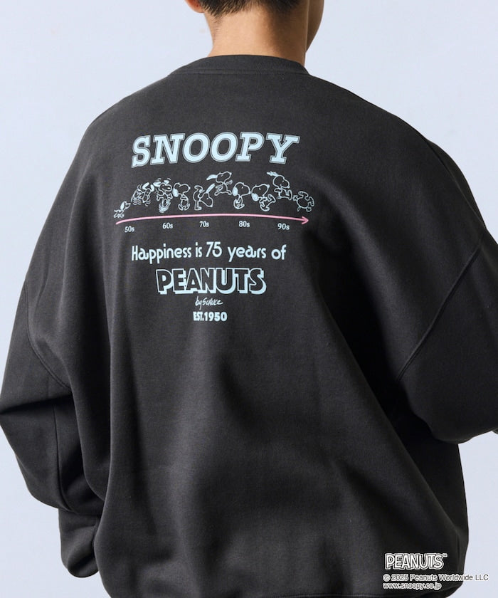 PEANUTS/Peanuts Exclusive Back Print Crew Neck Sweatshirt/Snoopy 【Limited Release】 - Black
