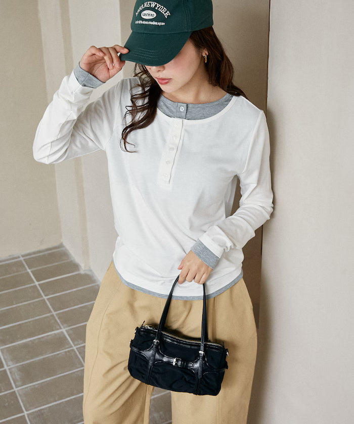 Henry Neck Layered Long Sleeve T Limited Edition