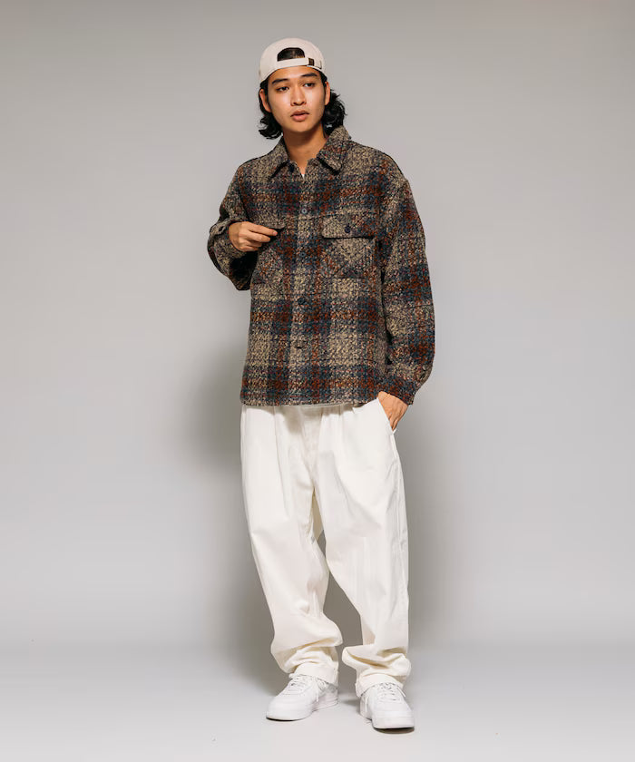 Poly Tweed CPO Check Shirt Jacket