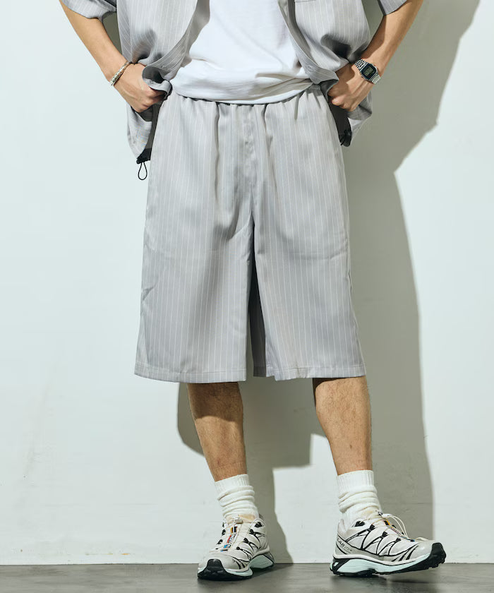 Stripe Easy Wide Shorts / Compatible with Setup