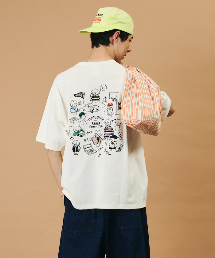 tombonia/Tombonia Back Print Crew Neck T-Shirt/Campus Life