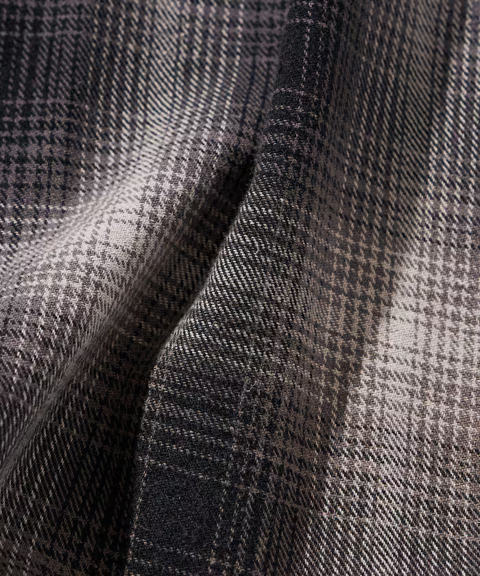 Relax Fit Relaxed Fit Bleached Ombre Check Flannel Shirt [Limited Edition]
