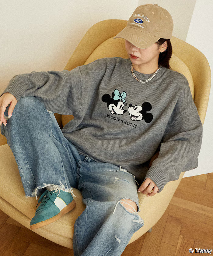 Mickey Mouse & Minnie Mouse/Mickey Mouse & Minnie Mouse/Sagara Embroidery Oversized Knit Limited Edition