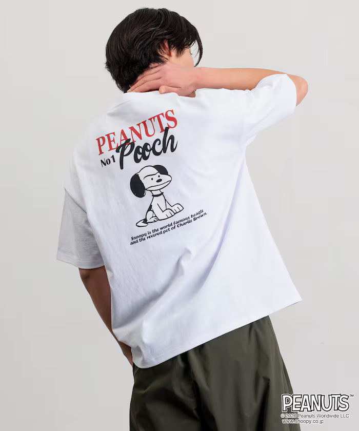 PEANUTS/Peanuts Exclusive Big Silhouette Back Print Crew Neck T-Shirt/POOCH [Limited Edition]