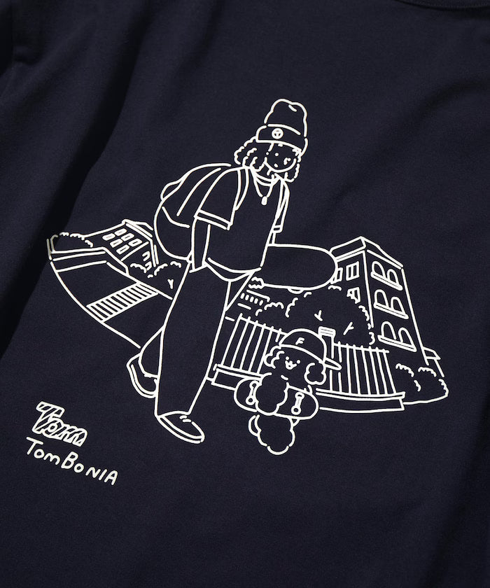 tombonia/Tombonia Back Print Crew Neck Pocket T-Shirt/Skate Boy
