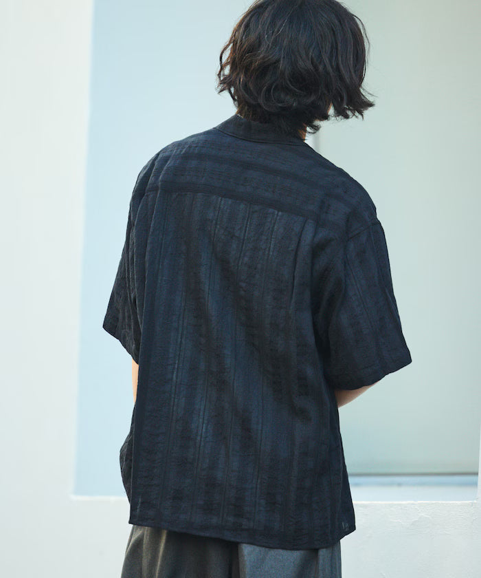 Relaxed Fit Allover Jacquard Open Collar Shirt [Limited Edition]