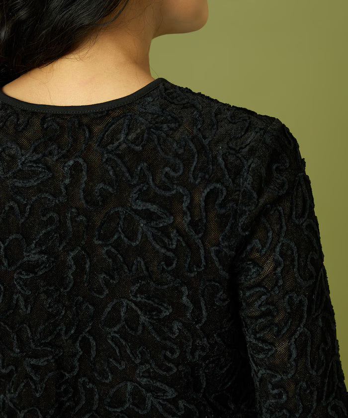 Mesh Velour Top