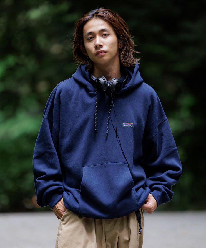 Big silhouette one-point logo pullover hoodie/hem cord/back brushed 【limited edition】