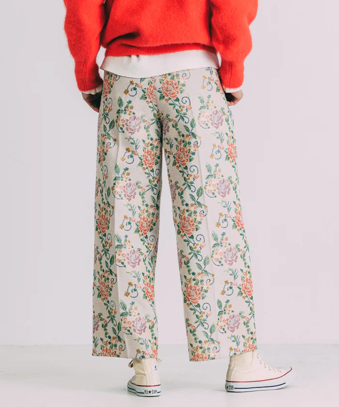 Flower Jacquard Wide Pants