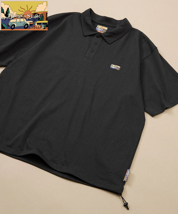 FREAK'S STORE for BEACH & FES Relax Fit One Point Logo Spindle Polo Shirt - Charcoal Gray