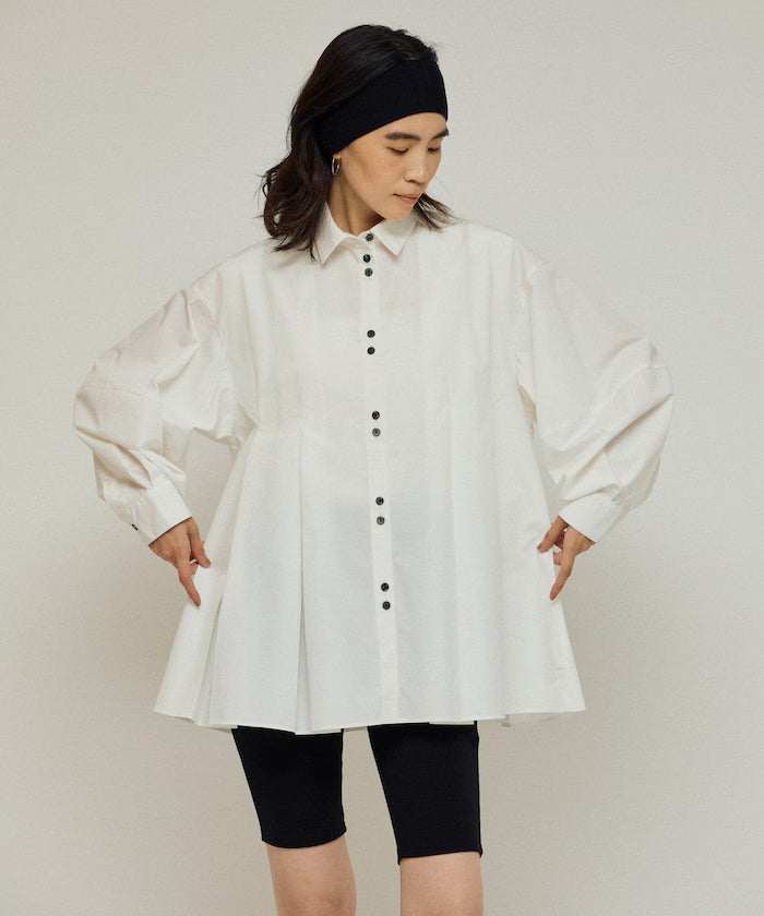 Box Stacked Balloon Sleeve Long Sleeve Shirt