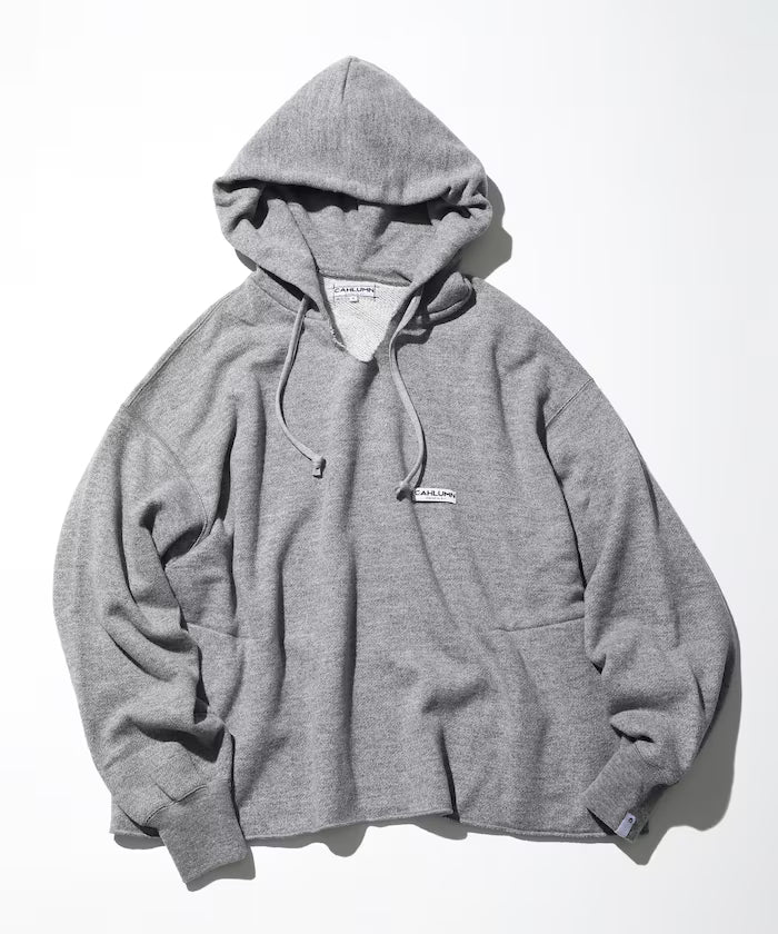 Wool Cotton Loop Back Sweat Hoodie - Light Gray