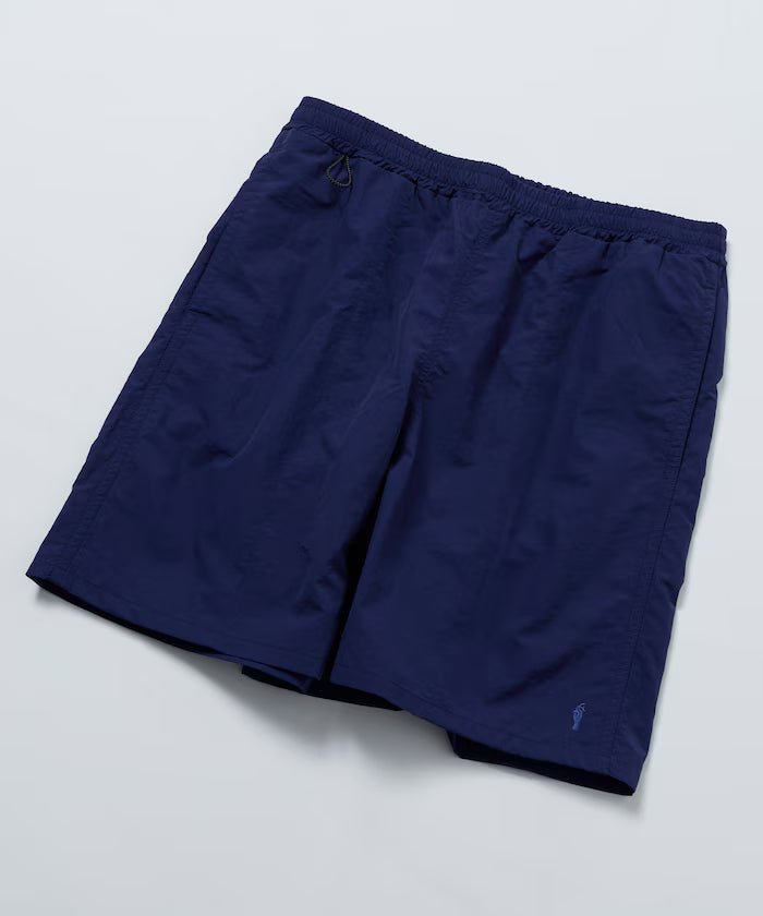 Nylon Medium Length Baggy Shorts - Blue