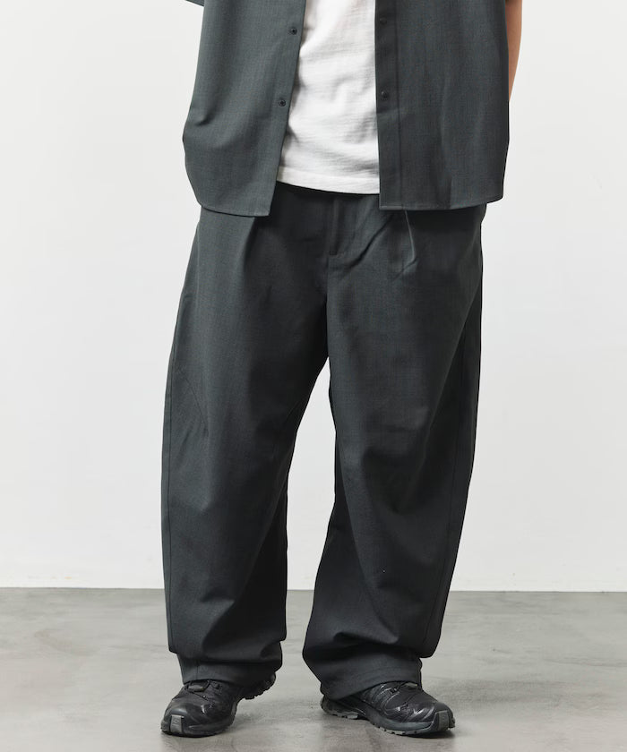 [New Color Added] Quick-Drying Material Relaxed Fit Curved Silhouette Over Pants Linen-Style Home Care