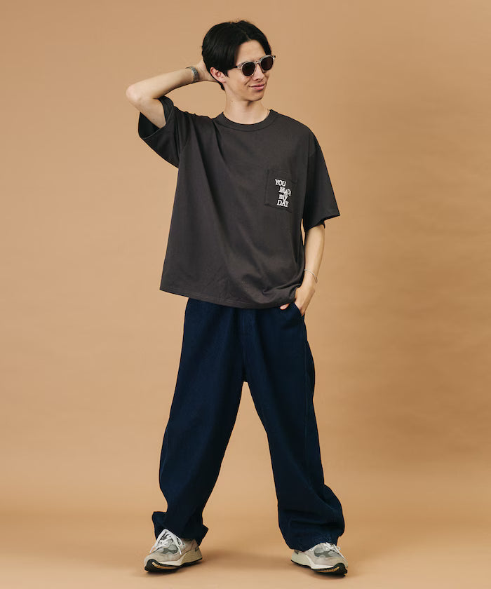 tombonia/Tombo nia Back Print Crew Neck T-Shirt/YOU MADE MY DAY