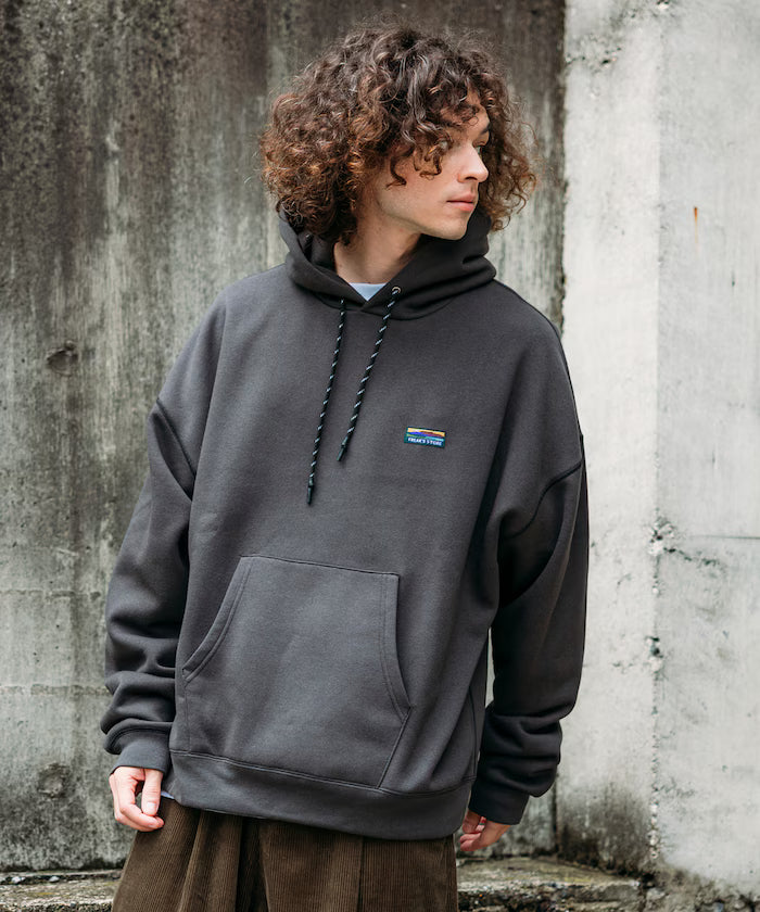 Big silhouette one-point logo pullover hoodie/hem cord/back brushed 【limited edition】