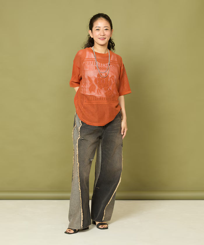 Disk Type Metal Beads Long Necklace 140cm