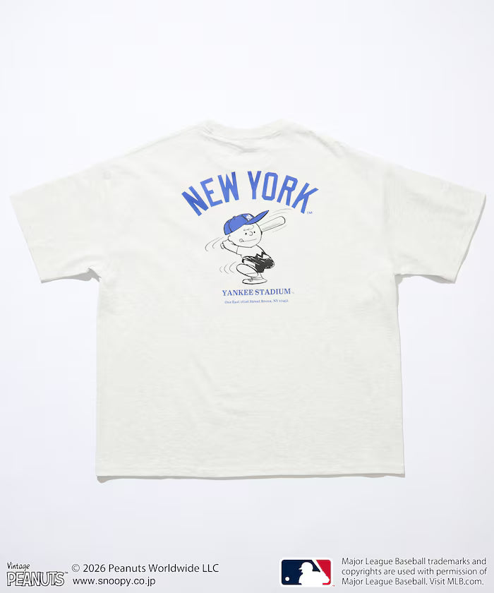 PEANUTS×MLB Exclusive Big Silhouette Back Print T-Shirt / YANKEES 【Limited Edition】