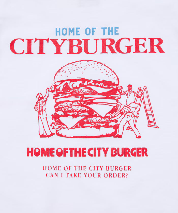 Big Silhouette Back Print Crew Neck T-Shirt / City Burger 【Limited Release】